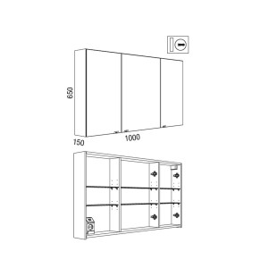 Armoire 3 portes avec miroir double Alliance - SALGAR 24063