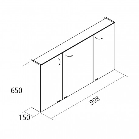 Armoire 3 portes avec miroir double Alliance - SALGAR 24063
