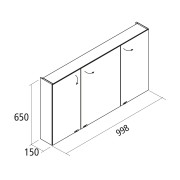 Armoire 3 portes avec miroir double Alliance - SALGAR 24063