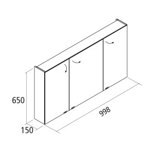 Armoire 3 portes avec miroir double Alliance - SALGAR 24063