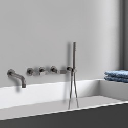 Mélangeur bain douche encastré Métal Brossé EAST SIDE - CRISTINA ONDYNA ES16577