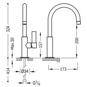 Mitigeur lavabo Or mat - TRES 21190501OM
