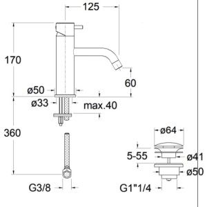 Mitigeur lavabo Vieux Bronze TRIVERDE - CRISTINA ONDYNA TV22092