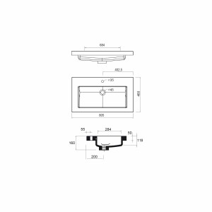 Vasque TOSCANA 805 pour meuble de salle de bain - SALGAR 20750
