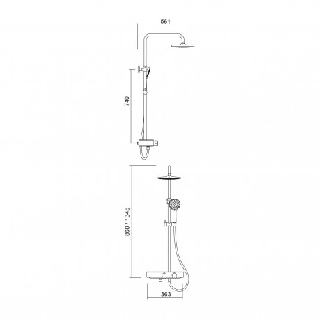 Kit de douche à mitigeur thermostatique CALGARY  - SALGAR 26765