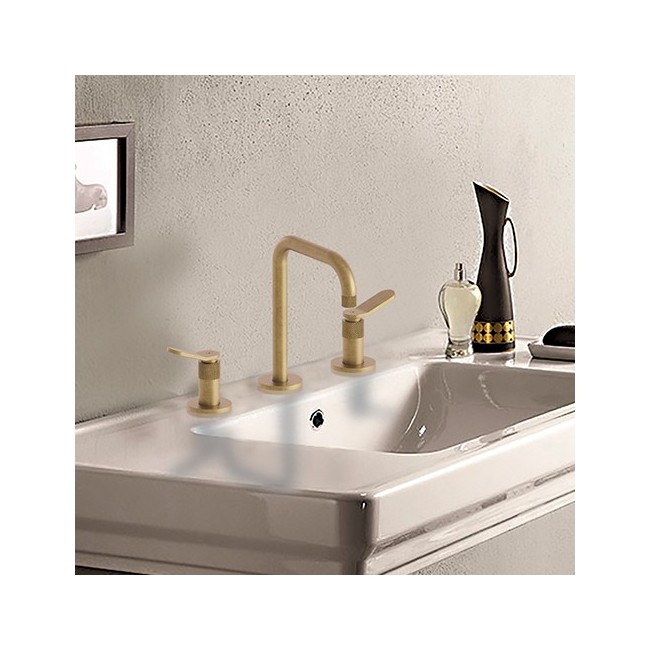 Mélangeur lavabo 3 trous Or Brossé EAST SIDE - CRISTINA ONDYNA ES20496P
