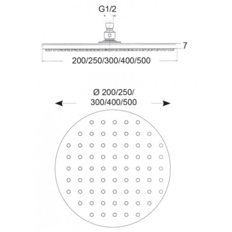Pomme de douche ronde Blackmat - CRISTINA ONDYNA SD31313
