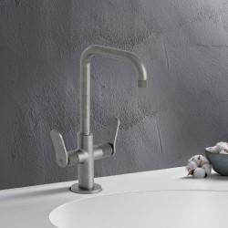Mélangeur lavabo monotrou Métal Brossé EAST SIDE - CRISTINA ONDYNA ES22677