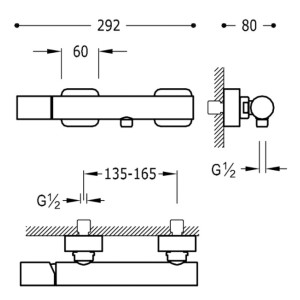 Mitigeur douche Chromé LOFT - TRES 20016701