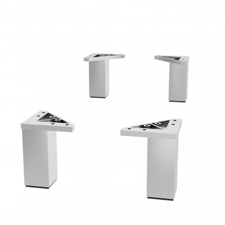 Ensemble de 4 pieds 100 mm CHROME - SALGAR 83819