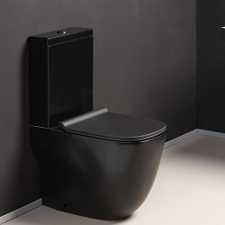 Réservoir alimentation WC Noir avec mécanisme 3/4,5L CARMEN