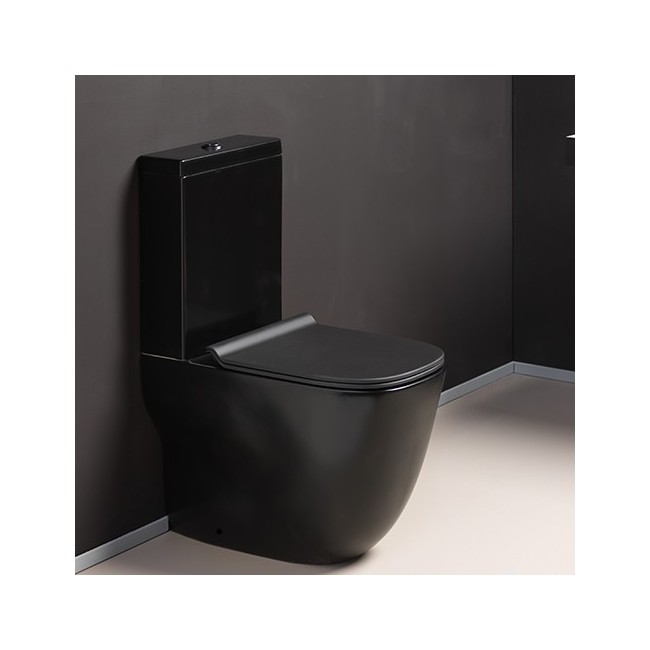 Bloc WC monobloc complet avec réservoir bas et abattant WILD BLACKMAT - CRISTINA ONDYNA WWL301313 