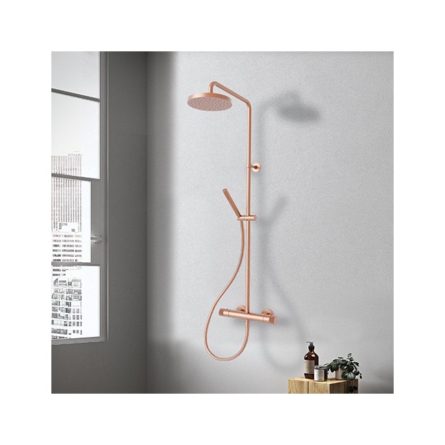 Colonne de douche thermostatique Or Rose Brossé EAST SIDE - CRISTINA ONDYNA ES48634P
