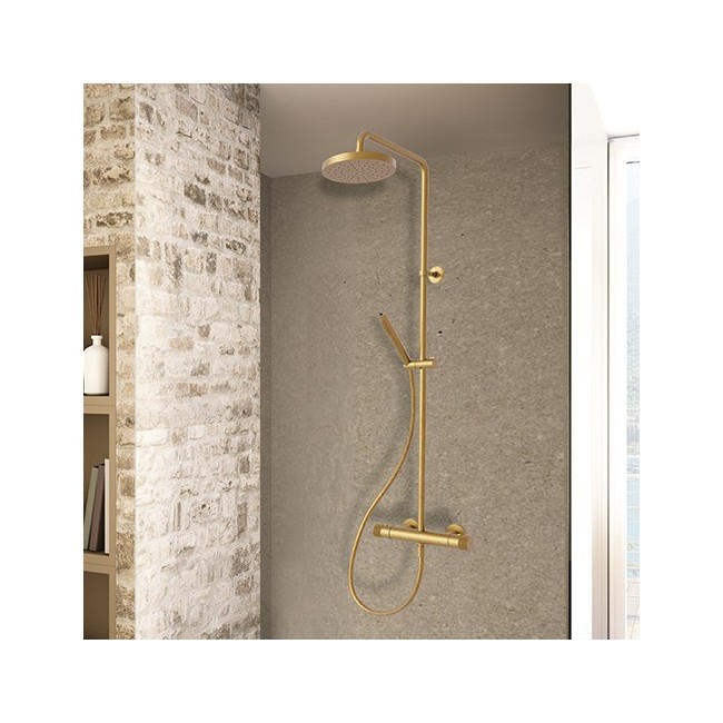 Colonne de douche thermostatique Or Brossé EAST SIDE - CRISTINA ONDYNA ES48696P