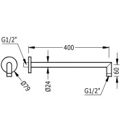 Support mural Noir mat pour douche de tête - TRES 16118740NM