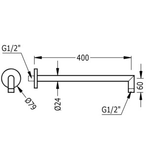 Support mural Noir mat pour douche de tête - TRES 16118740NM