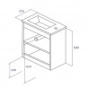 Ensemble meuble lave-mains et vasque Fresne Glacial - ARMOBANY MI4031F