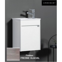 Ensemble meuble lave-mains et vasque Fresne Glacial - ARMOBANY MI4031F