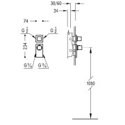 Thermostatique à encastrer Noir mat BLOCK SYSTEM - TRES 20625299NM