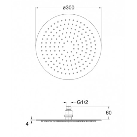 Pomme de douche sandwich ronde Chromé Hydrothérapie - CRISTINA ONDYNA SR30051
