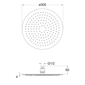 Pomme de douche sandwich ronde Chromé Hydrothérapie - CRISTINA ONDYNA SR30051