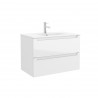 Meuble de salle de bain 80cm 2 tiroirs Blanc Brillant MONTERREY - SALGAR 26678