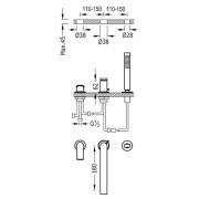 Mitigeur bain d’étagère Noir métallisé - TRES 21116101KM