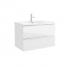 Meuble de salle de bain 80cm 2 tiroirs Blanc Brillant SPIRIT - SALGAR 22634