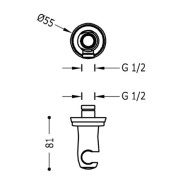 Support pour douchette Laiton vieilli - TRES 24218201LV