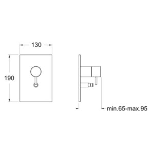 Façade de douche mitigeur Or rose 2 sorties TRIVERDE - Cristina Ondyna TV68946P