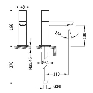 Robinet lavabo 1 seule eau ou prémélangeur PROJECT COLORS Noir Métallisé  - TRES 21150301KM