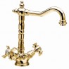 Mélangeur doré avec bec potence pour lavabo RETRO CHAMBORD - CRISTINA ONDYNA CH11152 Mélangeur doré avec bec potence pour lavabo