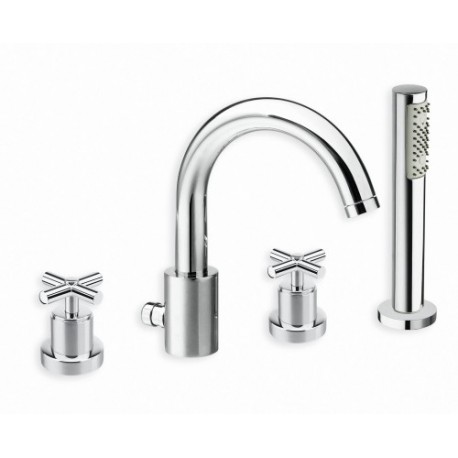 Mélangeur bain douche 4 trous sur gorge avec douchette EXECUTIVE - CRISTINA ONDYNA EV10451 Mélangeur bain douche 4 trous sur gor