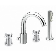 Mélangeur bain douche 4 trous sur gorge avec douchette EXECUTIVE - CRISTINA ONDYNA EV10451 Mélangeur bain douche 4 trous sur gor