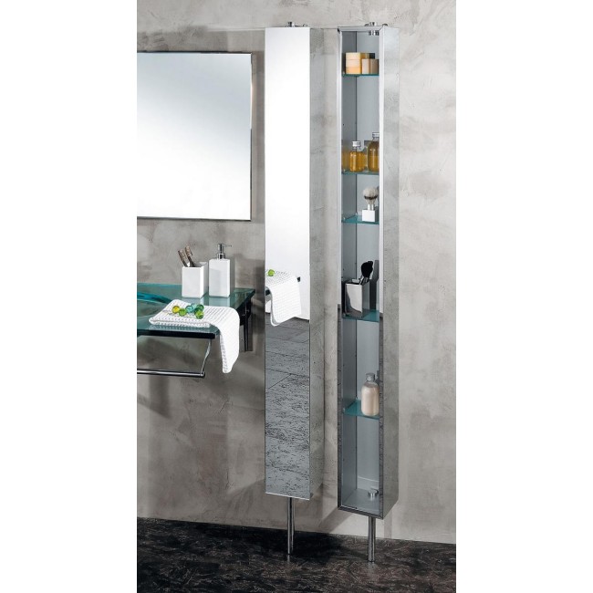 Armoire de salle de bain Inox tournante avec Miroir - CRISTINA ONDYNA  PK51506