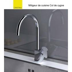 Mitigeur Cuisine bec haut chromé New Day col de cygne - CRISTINA ONDYNA KN52651