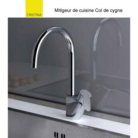 Mitigeur Cuisine bec haut chromé New Day col de cygne - CRISTINA ONDYNA KN52651