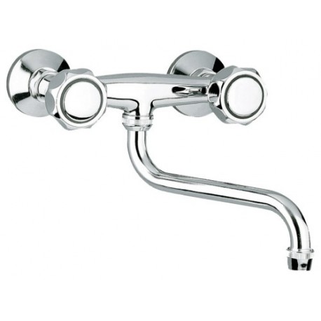 Mélangeur évier mural avec bec orientable Chromé ORDO  - CRISTINA ONDYNA OR12451 Mélangeur évier mural avec bec orientable Chrom