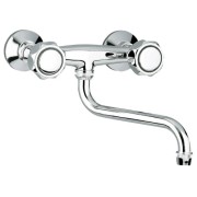 Mélangeur évier mural avec bec orientable Chromé ORDO  - CRISTINA ONDYNA OR12451 Mélangeur évier mural avec bec orientable Chrom