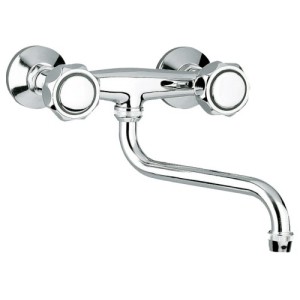 Mélangeur évier mural avec bec orientable Chromé ORDO  - CRISTINA ONDYNA OR12451 Mélangeur évier mural avec bec orientable Chrom