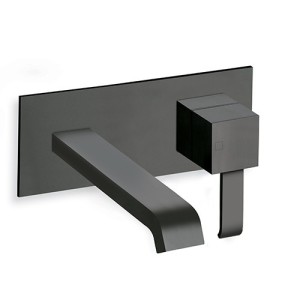 LAVABO MURAL QUADRI AVEC PLAQUE SAILLIE 22.5 CM BLACK MAT  EX QM278 - CRISTINA ONDYNA QM25813 LAVABO MURAL QUADRI AVEC PLAQUE SA