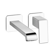 LAVABO MURAL REGULAR QUADRI S 2 TROUS BEC 18 CM CHROME - CRISTINA ONDYNA QS25751 LAVABO MURAL REGULAR QUADRI S 2 TROUS BEC 18 CM