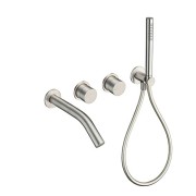 FACADE MITIGEUR BAIN DOUCHE 3 SORTIES  ROSACES  DOUCHETTE INOX - CRISTINA ONDYNA SX10328 FACADE MITIGEUR BAIN DOUCHE 3 SORTIES  