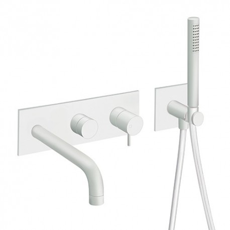 FACADE EXTERNE TRIVERDE BAIN DOUCHE MURAL 2 SORTIES WHITEMATT - CRISTINA ONDYNA TV10224 FACADE EXTERNE TRIVERDE BAIN DOUCHE MURA