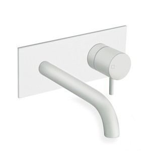 LAVABO MURAL TRIVERDE AVEC PLAQUE BEC 18 CM WHITEMAT - CRISTINA ONDYNA TV25624 LAVABO MURAL TRIVERDE AVEC PLAQUE BEC 18 CM WHITE