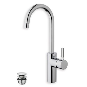 LAVABO TRIVERDE BEC HAUT CHROME + Vidage Up&Down - CRISTINA ONDYNA TV22651 LAVABO TRIVERDE BEC HAUT CHROME + Vidage Up&Down - CR