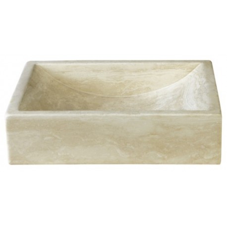Vasque en pierre rectangulaire à poser sable travertin - CRISTINA ONDYNA UC3105 Vasque en pierre rectangulaire à poser sable tra