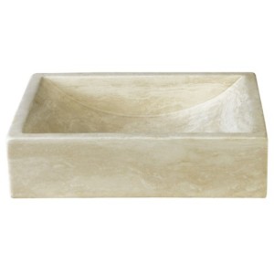 Vasque en pierre rectangulaire à poser sable travertin - CRISTINA ONDYNA UC3105 Vasque en pierre rectangulaire à poser sable tra