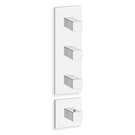 Façade externe thermostatique encastrée 3 sorties chromée QUADRI - CRISTINA ONDYNA XQ88351 Façade externe thermostatique encastr