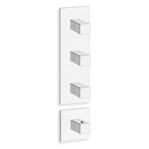 Façade externe thermostatique encastrée 3 sorties chromée QUADRI - CRISTINA ONDYNA XQ88351 Façade externe thermostatique encastr